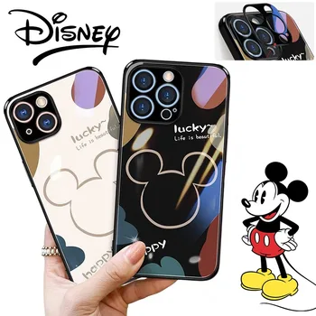 Disney Miki Hiir Esteetika Telefon Case for IPhone 14 13 Pro Max 12 11 XS X-XR 7 8 Plus Se Multikas Y2k Paar Armas Klaasist Kate