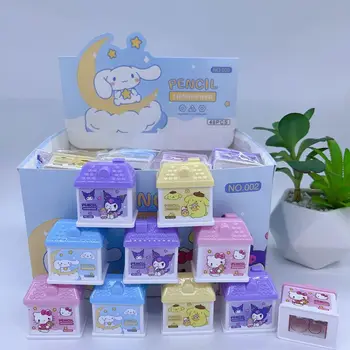 Kawaii Sanrio Hello Kitty, My Melody Kuromi Cinnamoroll Cartoon Topelt Auk Pliiats Penknife Lõikamine Koolitarbed Kirjatarvete