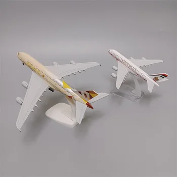 Sulam, Metall Õhu ETIHAD AIRBUS 380 A380 Airlines Lennuk Mudel Diecast Air Lennuk mudellennukid &Rattad Maandumine Käiku 16cm 20cm