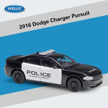 WELLY 1:24 Dodge Charger Pursuit 2016 Sulamist Auto Diecasts & Mänguasi Sõidukite Auto Mudel Kääbus Skaala Mudel Auto Mänguasi