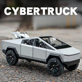 1/24 Tesla Cybertruck Diecast Metal Mänguasja Auto 1:24 Kääbus Veoauto Mudel Tõmmake Tagasi, Sound & Light Kollektsioon Kingitus Poiss Lapsed