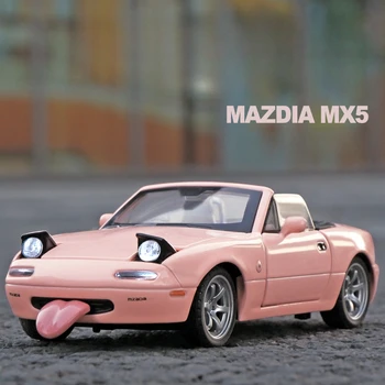 1/32 Mazda MX5 Sulam, Auto Mudel, Heli, Valgus Kollektiivse Miniauto Voiture Lapsed Poisid Auto Mänguasjad Kingitus Metallist Diecast Sõidukite Mänguasjad