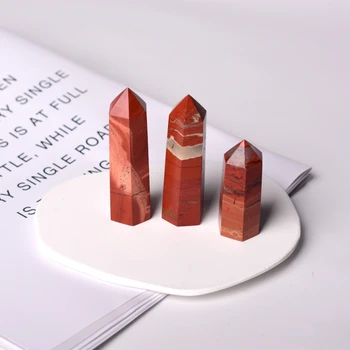 1 Naturaalne Punane Jaspis Crystal Punkti Tervendav Kivi Obelisk Kvarts Võlukepp Kaunistama Kodu Decor Energia Kivi DIY Kingitus