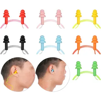 1 Paari Värvilisi Silikoon Kõrvatropid Mugavuse Ujumine Kõrvad Protector Müra Vähendamise Kuulmise Kaitsmine Kõrvatropid Bassein Tarvikud
