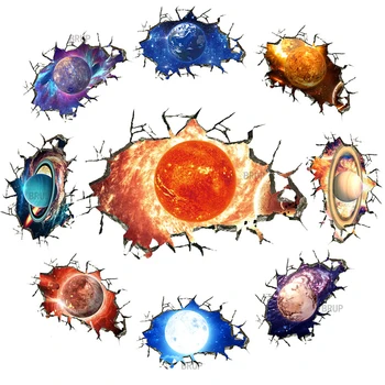 12 Tüüpi päikesesüsteemi Planeetide Seina Kleebised Lapsed Toas Universumi 3D Kleebised Lapsed Toas Teenetemärgi Magamistuba Põranda-Lae Decor