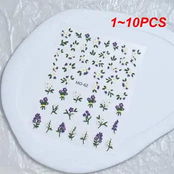 1~10TK Küünte Kleebised Valged Lilled Lihtne kasutada Lihtne kaasas Kanda Kompaktne Disain kulumiskindel Tervis & Ilu