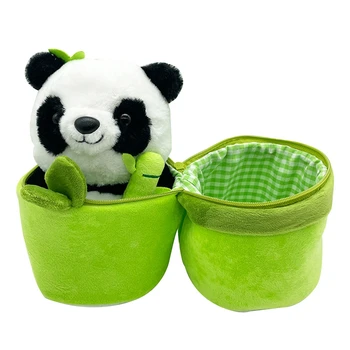 2 In 1 Armas Bambusest Toru Panda Palus Kawaii Nutune Panda Topis Plushie Super Pehme Padja Kallistamine