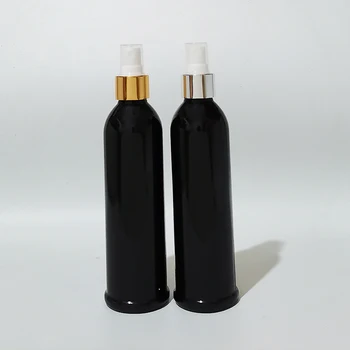 250ml Must Plastik Parfüümi Spray Pudel Kuld, Hõbe Alumiinium Pihusti Pudel LEMMIKLOOMADE Kosmeetika Konteinerid Naha Hooldus Vee Pudel