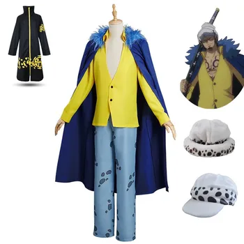 Anime Trafalgar D Vee Seaduse Cosplay Kostüüm Cape Mantel, Püksid, Müts Halloweeni Karneval Sobiks Jakid Windbreaker