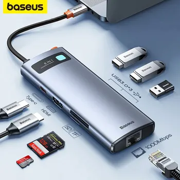 Baseus 4K 60Hz USB-C-Hub Tüüp C Ethernet Port PD 100W Adapter sobib Macbook Pro USB 3.0 Hub Sülearvuti, Tahvelarvuti Tarvikud
