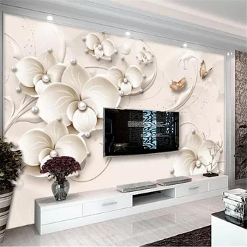 beibehang Kohandatud taustpildi 3D-de papel parede luksuslik kuldne lill ehteid elutuba, magamistuba taust seina paberid home decor