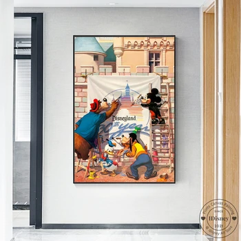 Disney, Disneyland 30. Aastapäeva Atraktsioon Miki Plakat Vintage Pildid Seina Art Lõuend Maali Lapsed Magamistuba Home Decor Kingitus