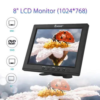 Eyoyo 8 Tolline HDMI Monitor 1024x768 Resolutsiooniga Ekraan Kaasaskantav 4:3 TFT LCD, HD Mini Värvi Video Ekraan