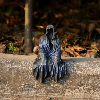 Gooti Tume Tuul Cthulhu Demon Musta robed Friar Pronksist Skulptuur Vaik Teenetemärgi Kuju