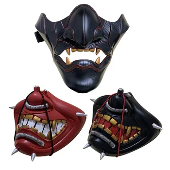 Halloween Tsushima Mask Jaapani Nägu Tume Meeste ja Naiste Pool Nägu Vaik Prajna Mask