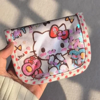 Hello Kitty anime perifeerne cartoon armas ladustamise kott mündi rahakott loov isiksus, retro läbipaistev kaardi kott Jõulud kingitus