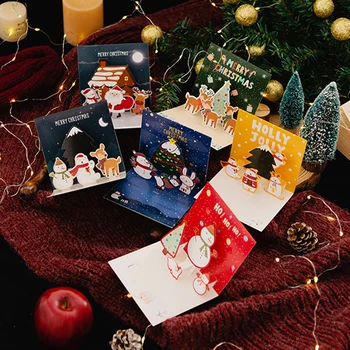 Jõulud Sõnum Kaardi Armas 3D õnnitluskaart koos Ümbriku Sünnipäeva Kingitus Kaardi Xmas Uus Aasta Kutse Kaardi Poolele Ornament Decor