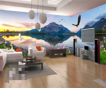 Kogu maja custom 3D ilusad mäed ja järved teema ruumi tausta tapeet seina maali foto seina kleebised