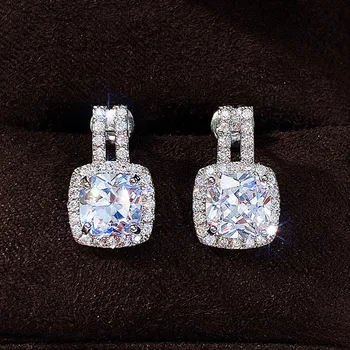 Korea Versioon Minimalistlik Ring Diamond Tsirkoon Kõrvarõngad Populaarsed Stiilid Euroopa ja Ameerika Veebilehed Naiste Hõbedast 925 Uus