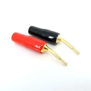 Punane Must 2mm Banaan Pistikud Adapteriga kullatud Vask Kõlari Audio juhtmed Pistiku painutatud terminal Pin Pistikud t1