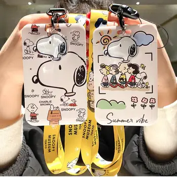 Snoopy Cartoon Kaardi Omanikule Ripatsid Id-Kaardi Omanik Õpilane Campus Sööki Kaardi kaelapaela kinnitamine Võtmehoidja Kawaii Anime Toy Tüdrukud Kingitused