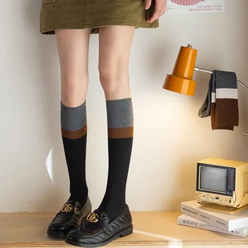 Sügis-Talvine Naiste Sukad JK Jaapani Stiilis Tüdrukute Pikad Sokid Sukad Naistele Harajuku Vintage Puuvill Kudumise Põlve Sokid Sox